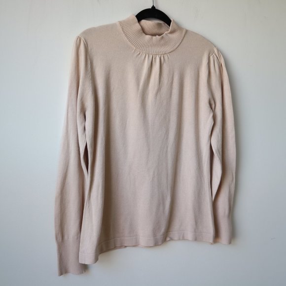 Conrad C Collection Knit Long Sleeve Blouse Sweater Cream Shirt - Picture 3 of 10